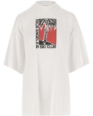 Palm Angels Graphic Printed Crewneck T-Shirt - White