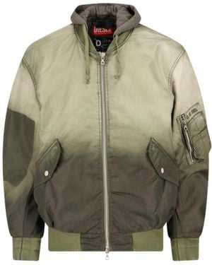 DIESEL J-Common Hooded Bomber Jacket - Green