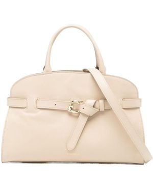 Coccinelle Sabine Logo Stamp Medium Tote Bag - Natural
