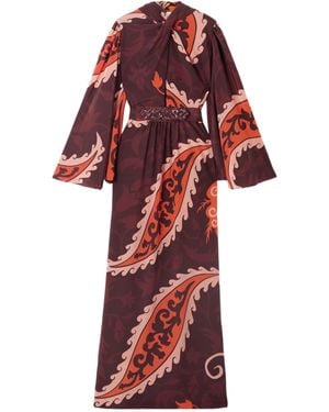 Johanna Ortiz Waist-Cinched Maxi Dress - Red