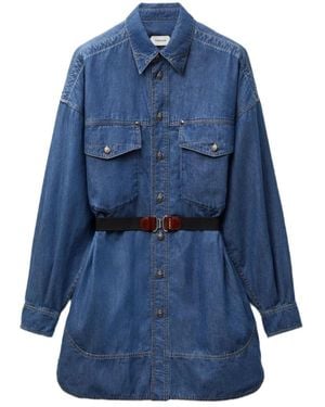 Versace Chambray Denim Mini Dress - Blue