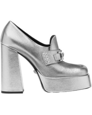 Versace Square Toe High Heels - Gray