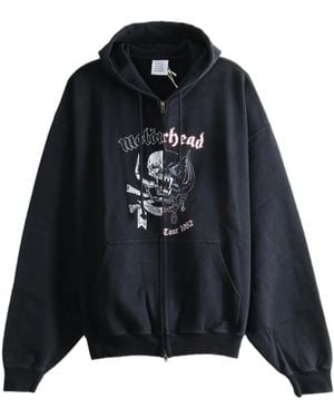 Vetements Long-Sleeved Hooded Sweatshirt - Blue