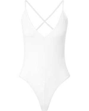 Wardrobe NYC Stretch-Jersey Thong Bodysuit - White