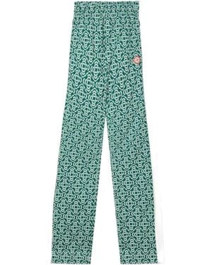 CASABLANCA Geometric-Pattern Track Trousers - Green