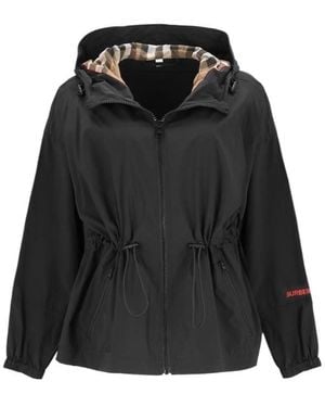 Burberry Drawstring Windproof Jacket - Black