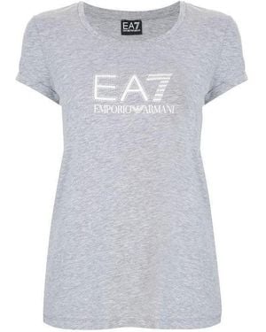 EA7 Logo Printed T-Shirt - Gray
