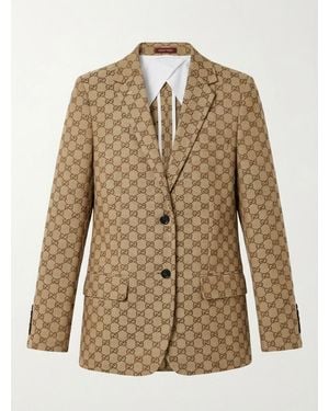 Gucci Gg Patterned Jacket - Natural