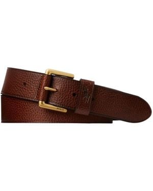 Polo Ralph Lauren Pebbled Leather Belt - Brown