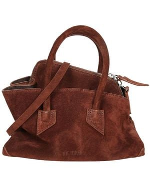 The Attico Mini La Passeggiata Suede Handbag - Brown