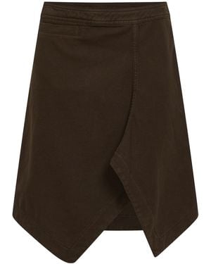 Lemaire Zip Detailed Asymmetric Skirt - Brown
