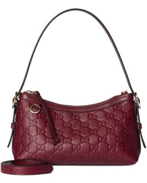 Gucci Gg Emblem Small Shoulder Bag - Purple