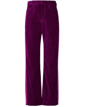 Tom Ford Mid-Waisted Velvet Trousers - Purple
