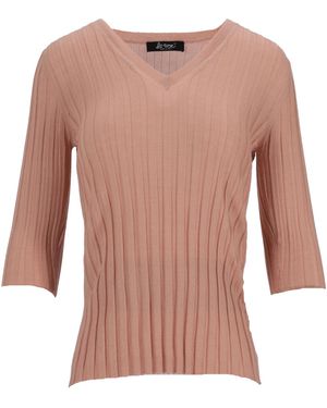 Lela Rose V-Neck Sweater - Pink