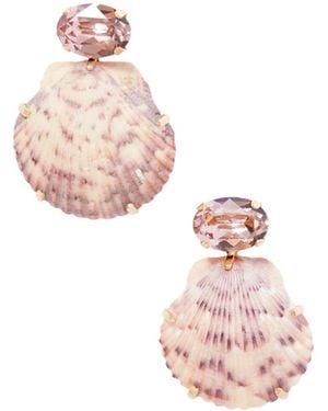 Jennifer Behr Crystal Shell Earrings - Pink