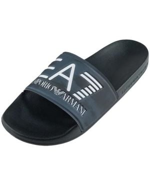 Emporio Armani Round-Toe Slippers - Blue