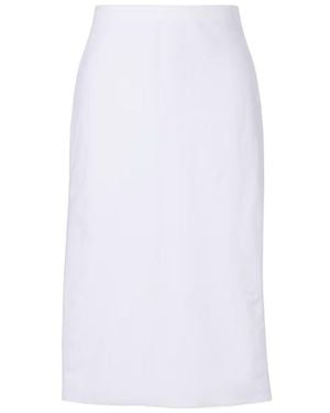 Vince Easy Linen-Blend Midi Skirt - White
