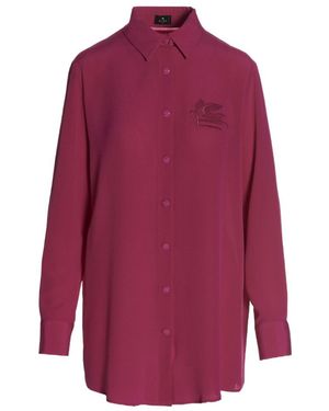 Etro Logo Embroidered Long-Sleeved Shirt