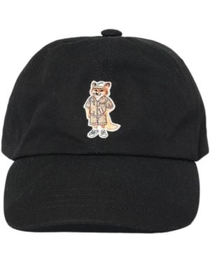 Maison Kitsuné Fox Baseball Cap - Black