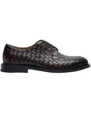 SCAROSSO Harry Round-Toe Derby Shoes - Black