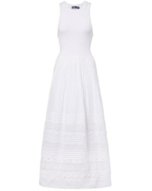 Polo Ralph Lauren Lace-Trimmed Cotton-Blend Maxi Dress - White