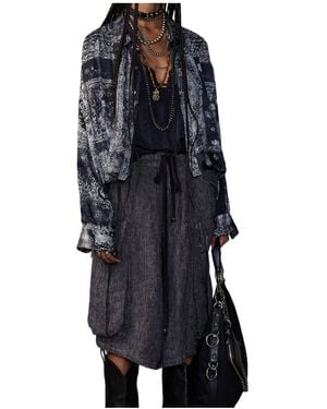 R13 Bubble Shirt With Gathered Yoke - Blue