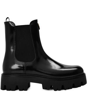 Prada Leather Chelsea Boots - Black