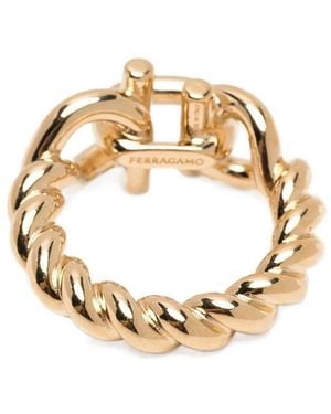 Ferragamo Chain Detail Ring - Metallic