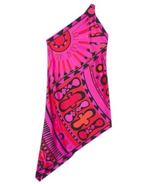 PUCCI Soleil-Print One-Shoulder Dress - Pink