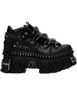 Vetements X New Rock Leather Trainers - Black
