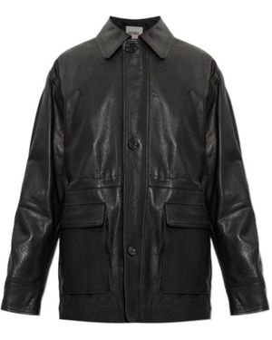 Arma Long-Sleeve Leather Jacket - Black