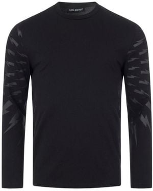 Neil Barrett Thunderbolt-Print T-Shirt - Blue