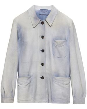 Prada Suede Caban Jacket - Gray
