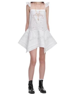 sachin and babi light blue dress Self Portrait, Frill shoulder panel lace mini dress