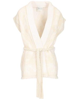 forte_forte Iris Belted Knitted Jacket - White
