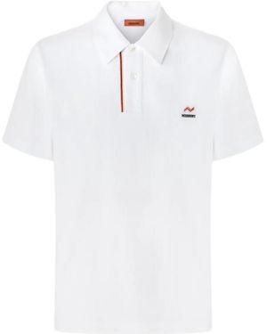 Missoni Zigzag Embroidery And Contrasting Detail Piqué Polo Shirt - White