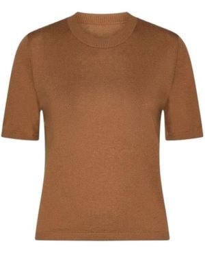 Marella Crew-Neck Short-Sleeve Jumper - Brown