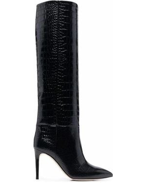 Paris Texas Embossed Stiletto Boots - Black