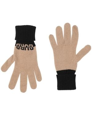Burberry Two-Tone Lightweight Knitted Gloves - Natural
