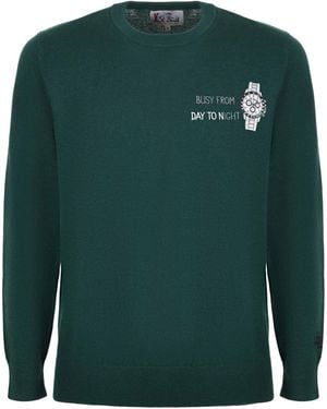 MC2 Saint Barth Embroidered Crewneck Knitwear - Green