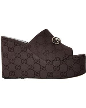 Gucci Horsebit Platform Sandals - Brown