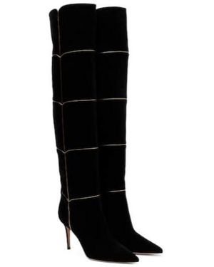 Gianvito Rossi Suede Knee-High Boots - Black