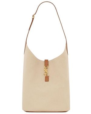 Saint Laurent Le 5 À Logo Plaque Shoulder Bag - White