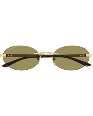 Gucci Frameless Oval Sunglasses - Green