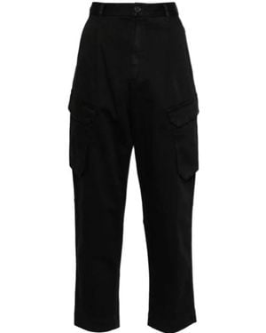 Semicouture Cargo Trousers With Belt Loops - Black
