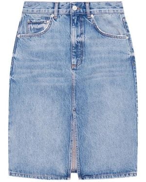 Anine Bing Denim Skirt With Belt Loop - Blue