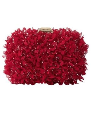 Jimmy Choo Cloud Embellished Satin Clutch - Red