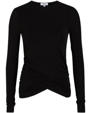 Agolde Eve Draped Jersey Top - Black