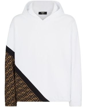 Fendi Ff Motif Hoodie - White