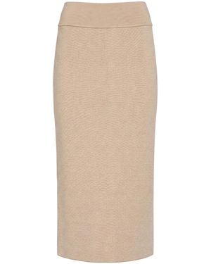 Jacquemus Knitted Mid-Length Bodycon Skirt - Natural